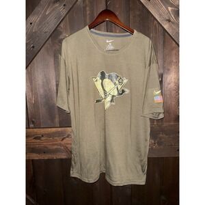 Nike Pittsburgh Penguins Men's XL Military Army Green T-shirt Graphic Tee Camo